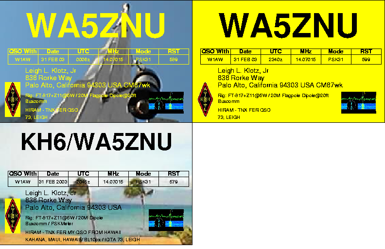QSL Samples